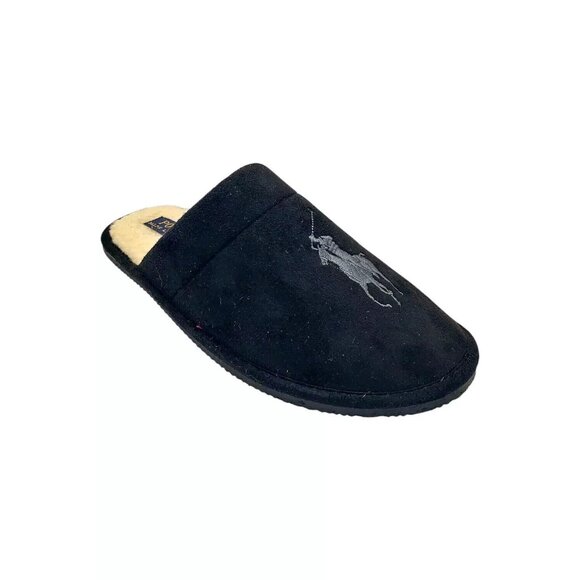 Polo Ralph Lauren Men's Black Size 9 Klarence Scuff Slip-on Classic Slipper - Picture 1 of 5
